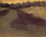 Edgar Degas Cornfield and tree line oil painting reproduction